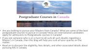 Postgraduation in Canada
