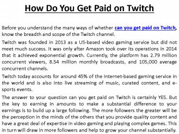 how do you get paid on twitch