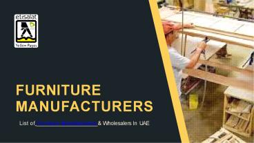 List of Furniture Manufacturers & Wholesalers In UAE