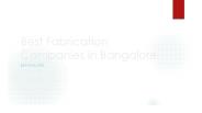Best Fabrication Companies in Bangalore
