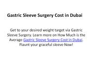 Gastric Sleeve Surgery Cost in Dubai