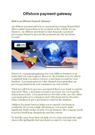 Offshore Payment Gateway