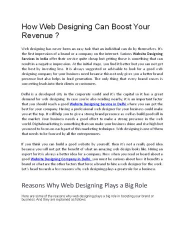 Website Design Company in Delhi