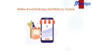 Online Food Ordering And Delivery System