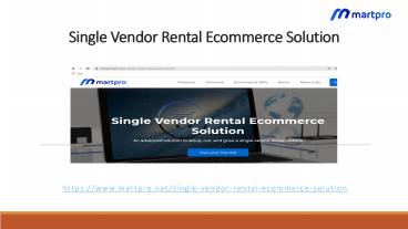 Single Vendor Rental Ecommerce Solution