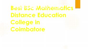 Best BSc Mathematics Distance Education College in Coimbatore