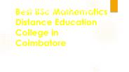 Best BSc Mathematics Distance Education College in Coimbatore