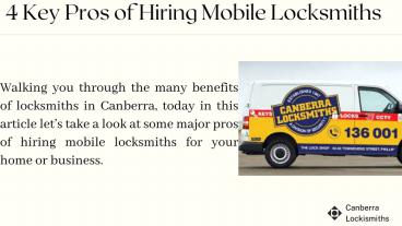 4 Key Pros of Hiring Mobile Locksmiths| Canberra Locksmiths