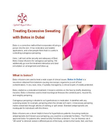 Treating Excessive Sweating with Botox in Dubai