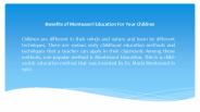 Benefits of Montessori Education For Your Children