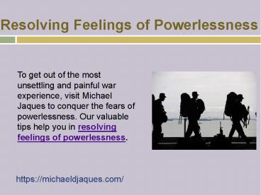 Resolving Feelings of Powerlessness