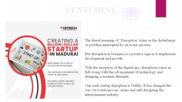 Startup in Madurai | Disruptive startup in Madurai