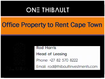 Office Property to Rent Cape Town