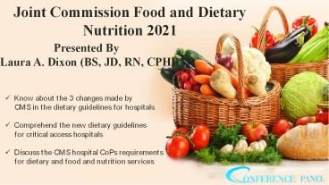 Joint Commission Food and Dietary Nutrition 2021