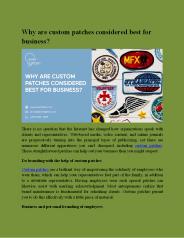 Why are custom patches considered best for business?