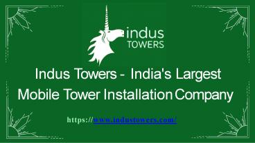 India's Largest Mobile Tower Installation Company