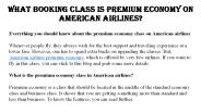What booking class is premium economy on American airlines