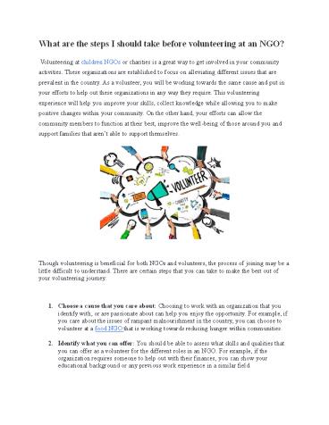 What are the steps I should take before volunteering at an NGO?