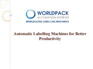 Automatic Labelling Machines for Better Productivity