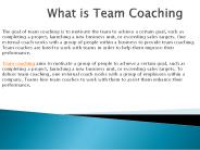 What is Team Coaching