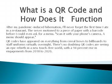 What is a QR Code and How Does It  Function1