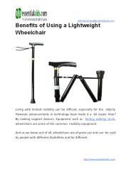 Benefits of Using a Lightweight Wheelchair