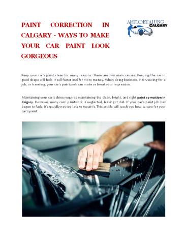 Paint Correction in Calgary – Ways to Make Your Car Paint Look Gorgeous ...