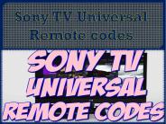 Sony  TV  Universal  Remote  codes