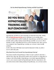 Do You Need Hypnotherapy Training and NLP Coaching?