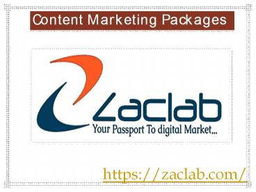 Content Marketing Packages