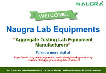 Aggregate Testing Lab Equipment Manufacturers
