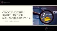 Choosing the Right Fintech Software Company