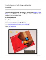 Creative Company Profile Design in Lahore by NavicoAds