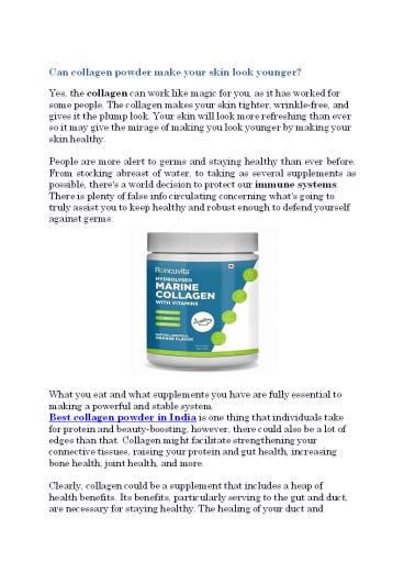 Biotin and Collagen Powder Is Good For Health