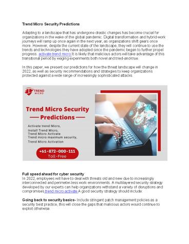 Trend Micro Security Predictions