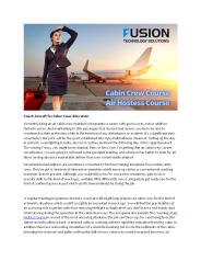 Indicators on cabin cbin crew course