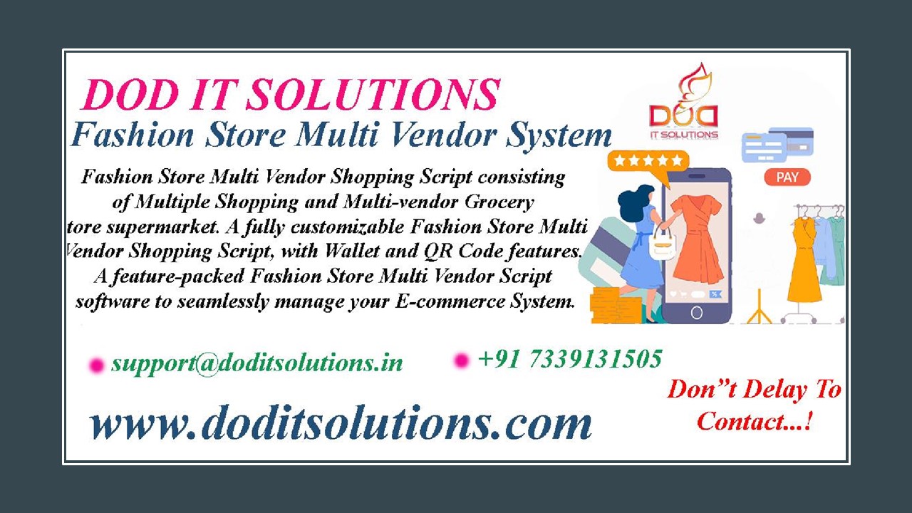 Clothes Store Multi Vendor Script - DOD IT SOLUTIONS