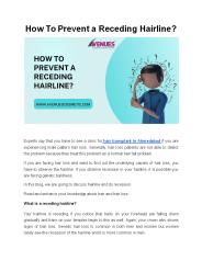 ​How To Prevent a Receding Hairline?