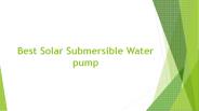 Solar Submersible Water pump