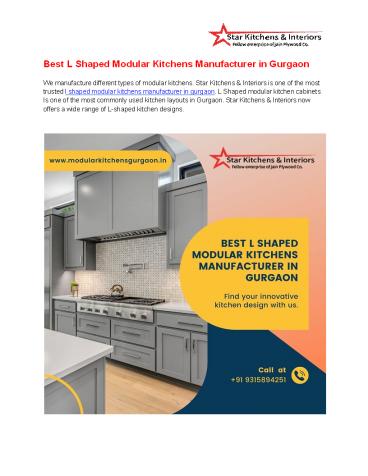 Best L Shaped Modular Kitchens Manufacturer in Gurgaon