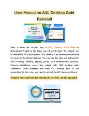 AOL Desktop Gold Reinstall