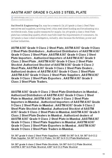 ASTM A387 Grade 9 Class 2 Plate Stockist in India