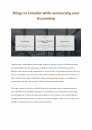 Things to Consider while outsourcing your Accounting