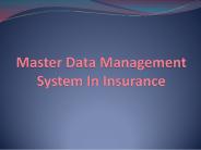 Master Data Management System In Insurance