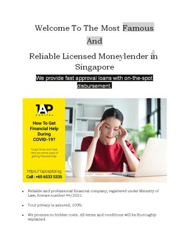 Best Licensed Moneylender in Singapore - 1AP Capital