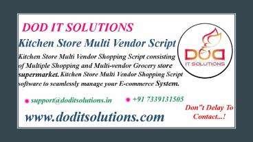 Best Kitchen Store Multi Vendor Script - DOD IT SOLUTIONS