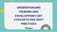 Training and development in HRM