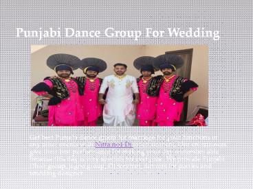 Punjabi dancers for weddings