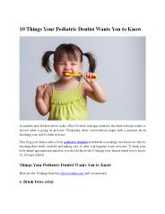 10 Things Your Pediatric Dentist Wants You to Know