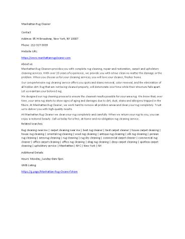 Manhattan Rug Cleaner